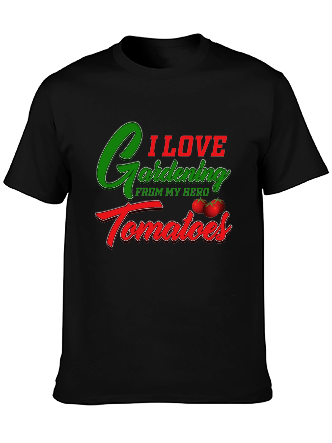 Gardening & Tomato Lover Black T-Shirt