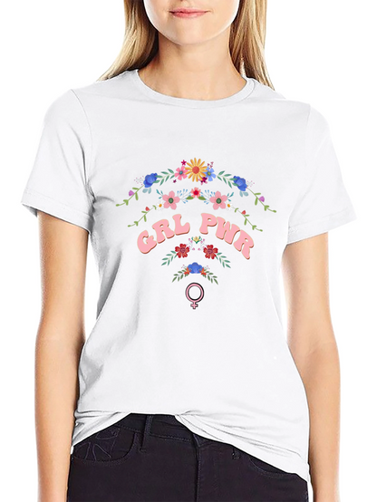 GRL PWR Floral T-Shirt - Empowering Womens Fashion