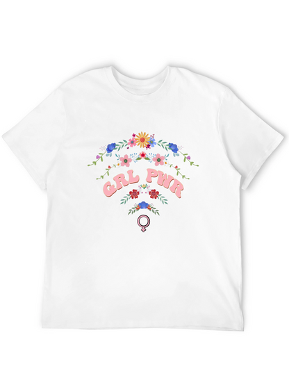 GRL PWR Floral T-Shirt - Empowering Womens Fashion