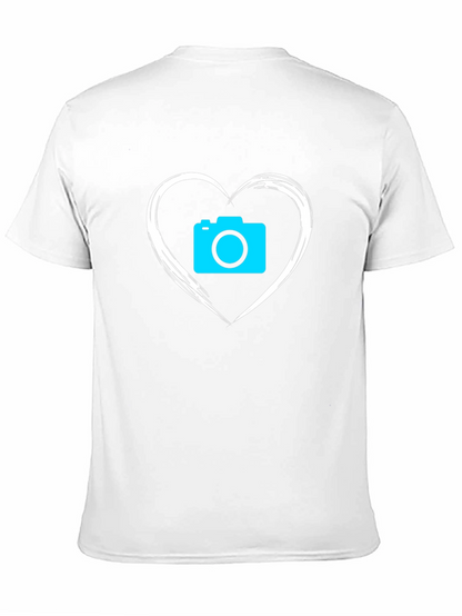 Camera Heart Graphic T-Shirt - Black