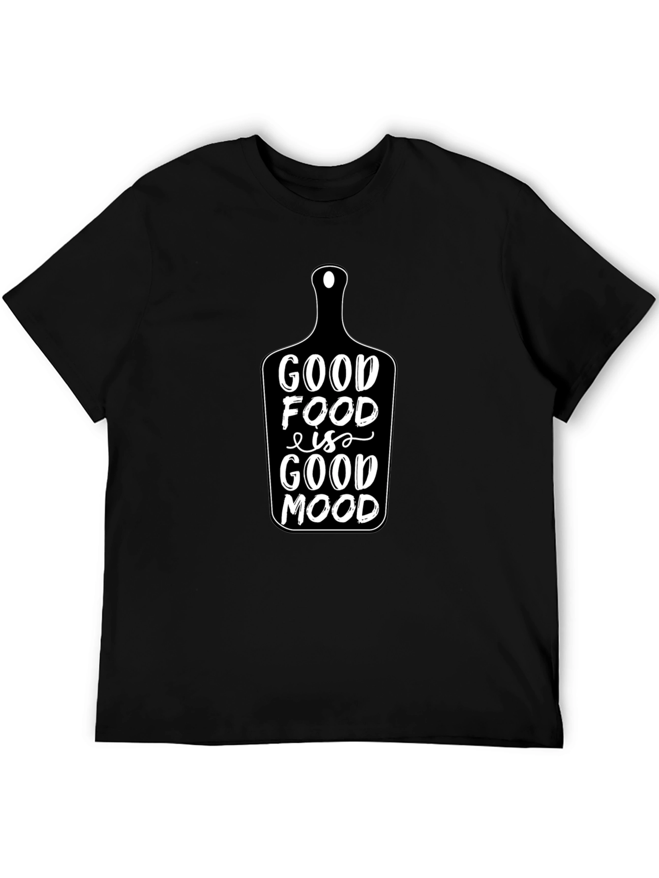 Good Food is Good Mood Black Graphic T-Shirt