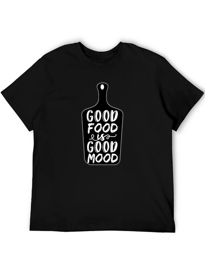 Good Food is Good Mood Black Graphic T-Shirt