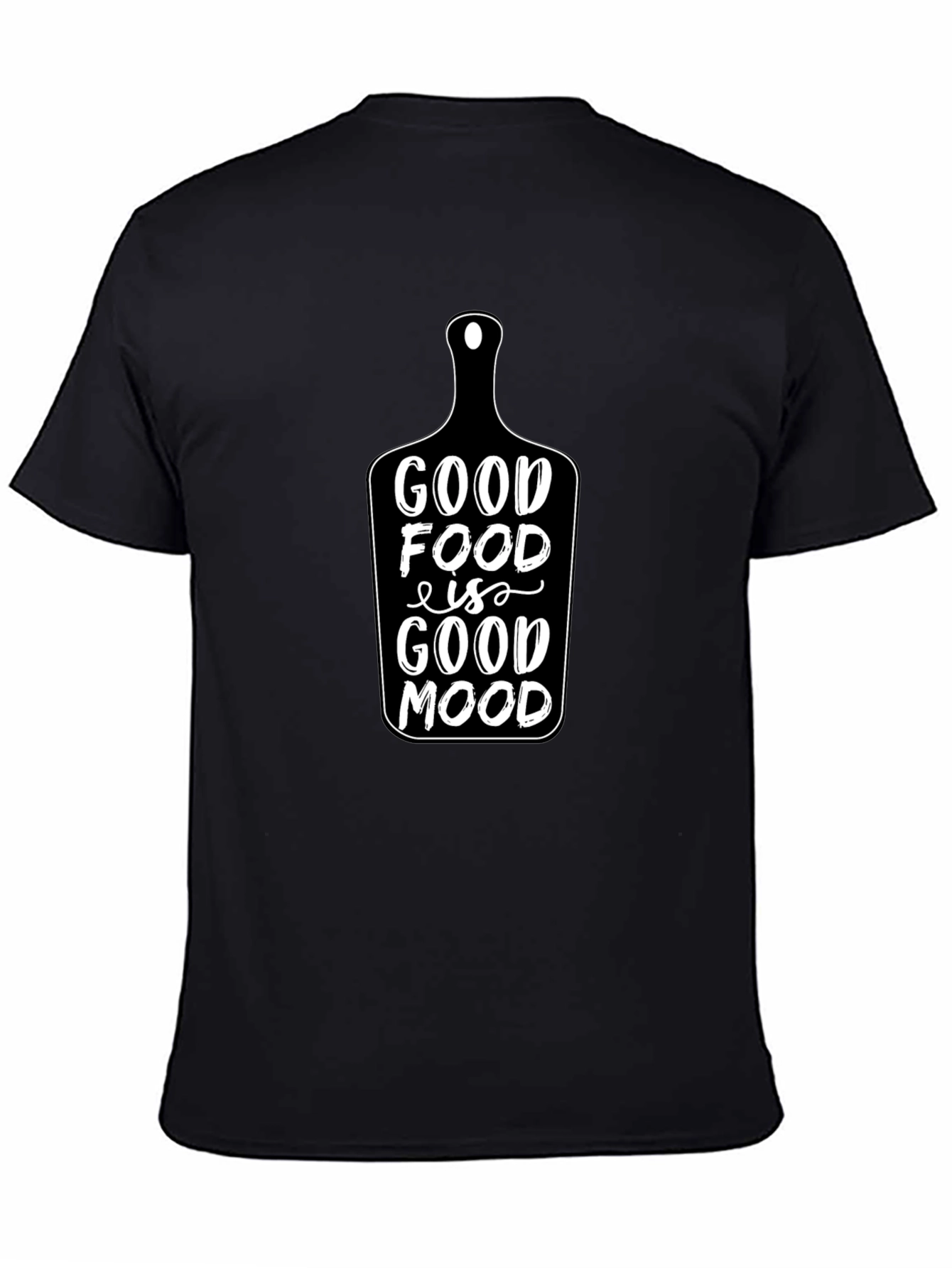 Good Food is Good Mood Black Graphic T-Shirt
