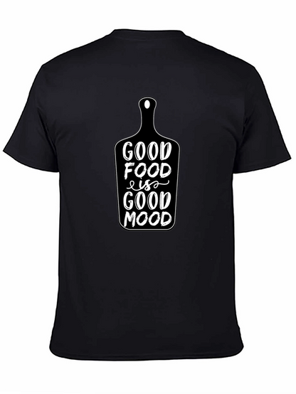 Good Food is Good Mood Black Graphic T-Shirt
