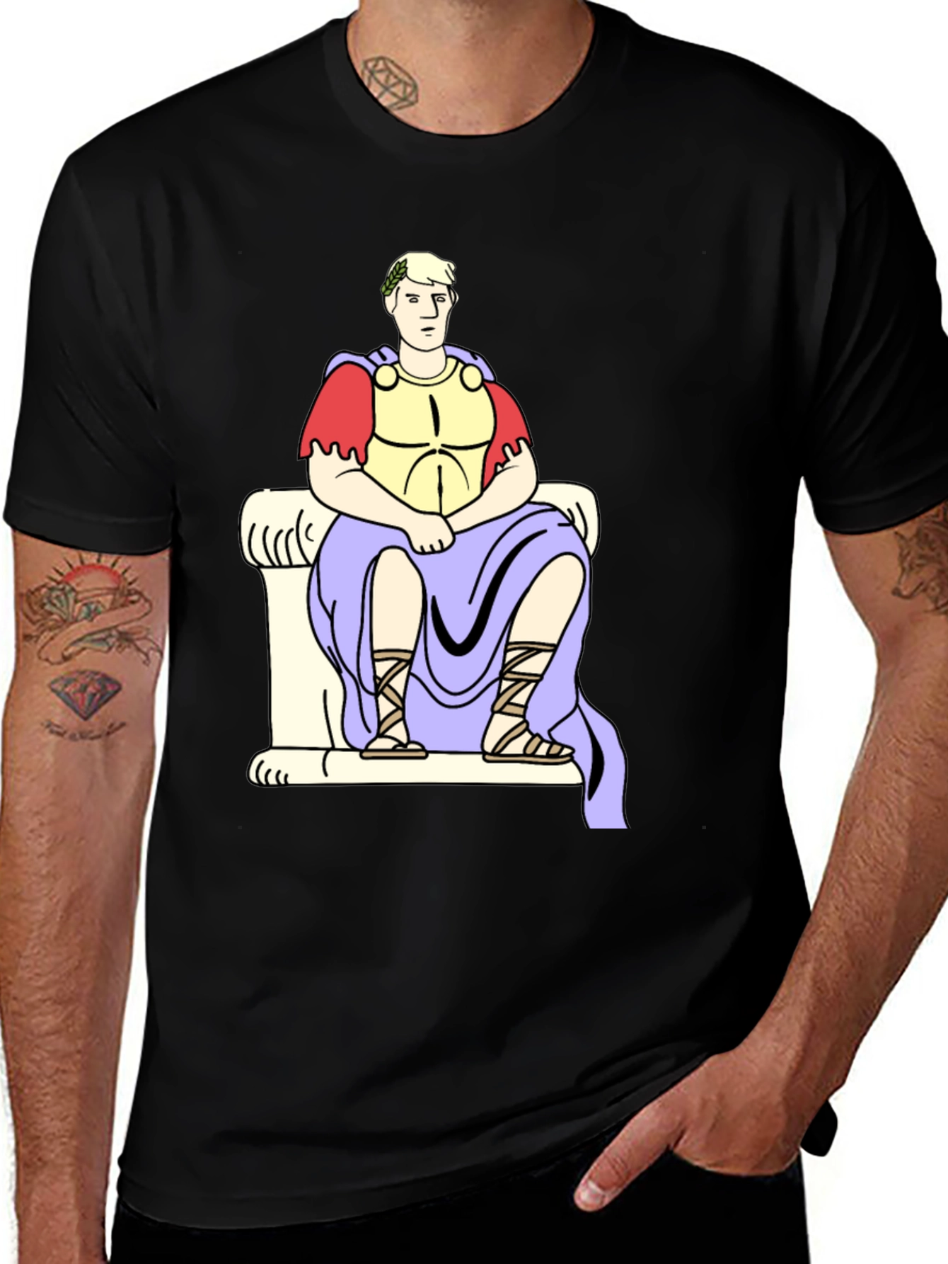 Roman Emperor Graphic Tee - Black