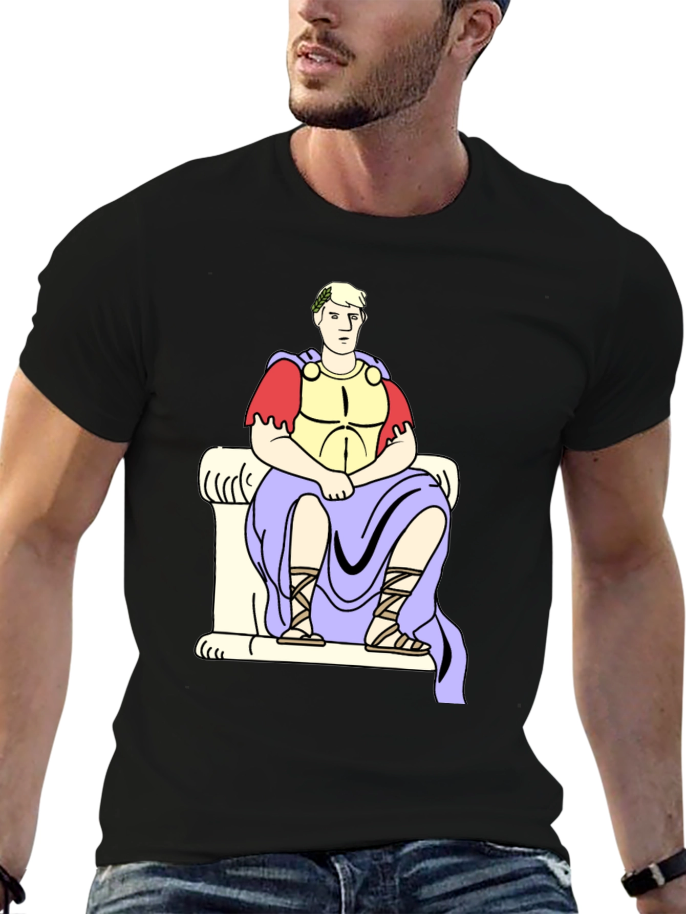 Roman Emperor Graphic Tee - Black