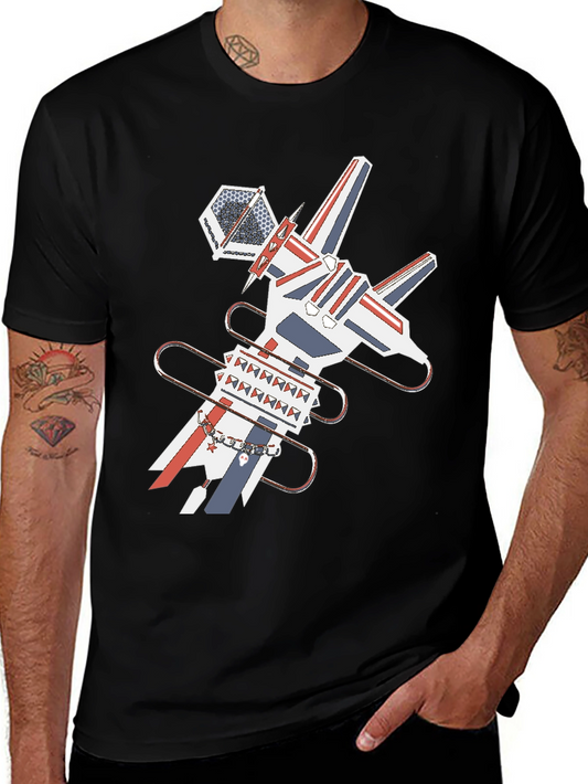 Geometric Graphic Print Tee - Unique Modern Design