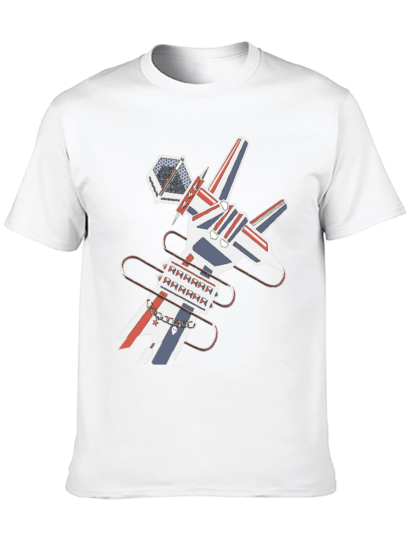 Geometric Graphic Print Tee - Unique Modern Design