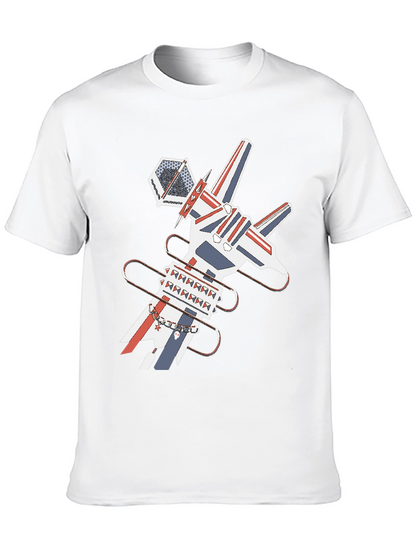 Geometric Graphic Print Tee - Unique Modern Design