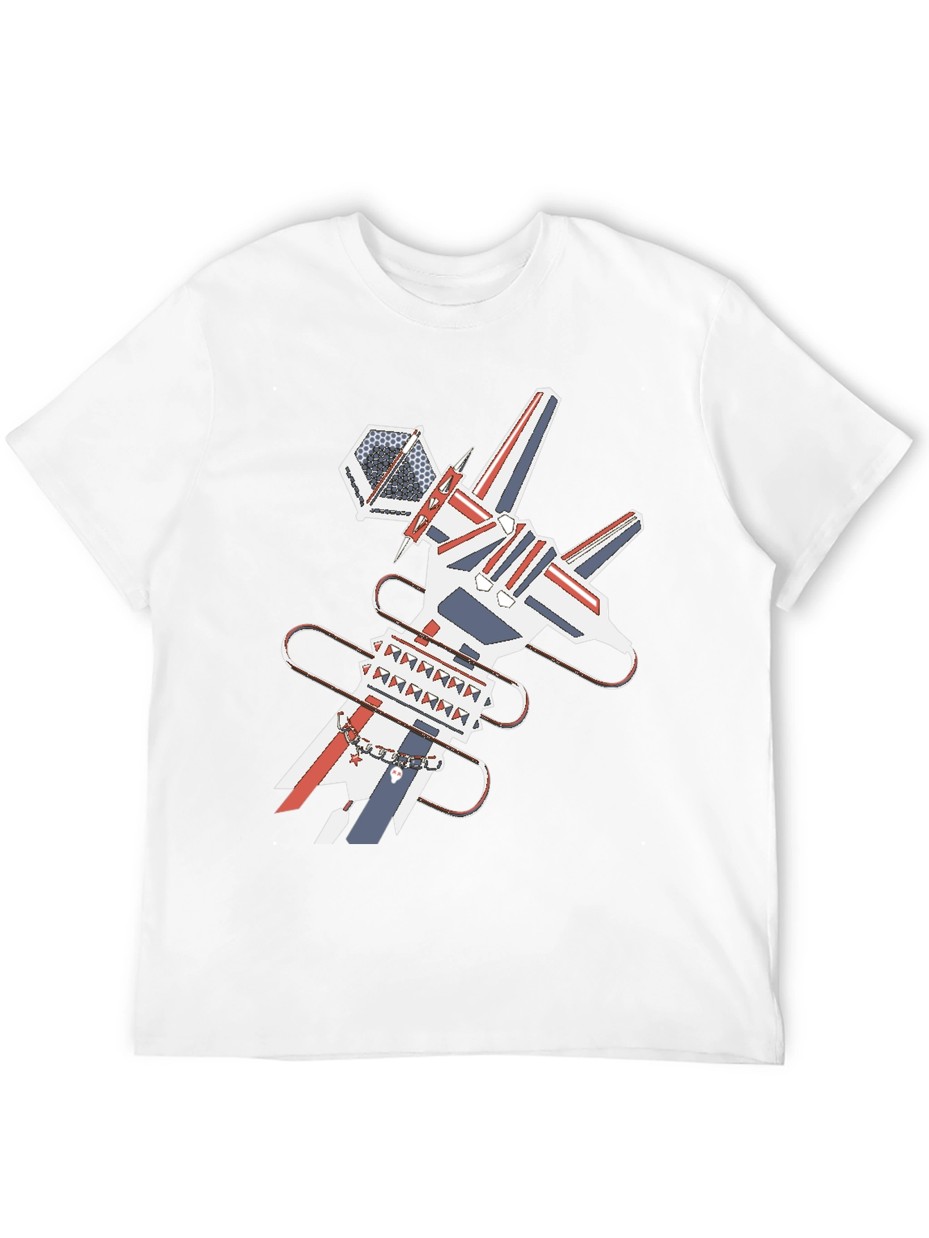 Geometric Graphic Print Tee - Unique Modern Design