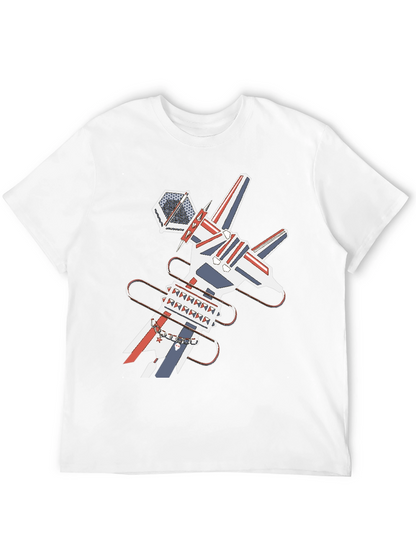 Geometric Graphic Print Tee - Unique Modern Design