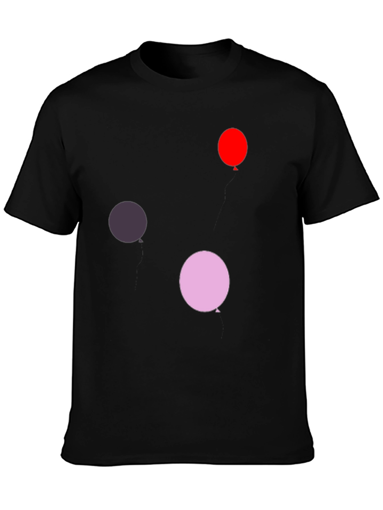 Balloon Print Black T-Shirt