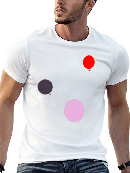 Balloon Print Black T-Shirt