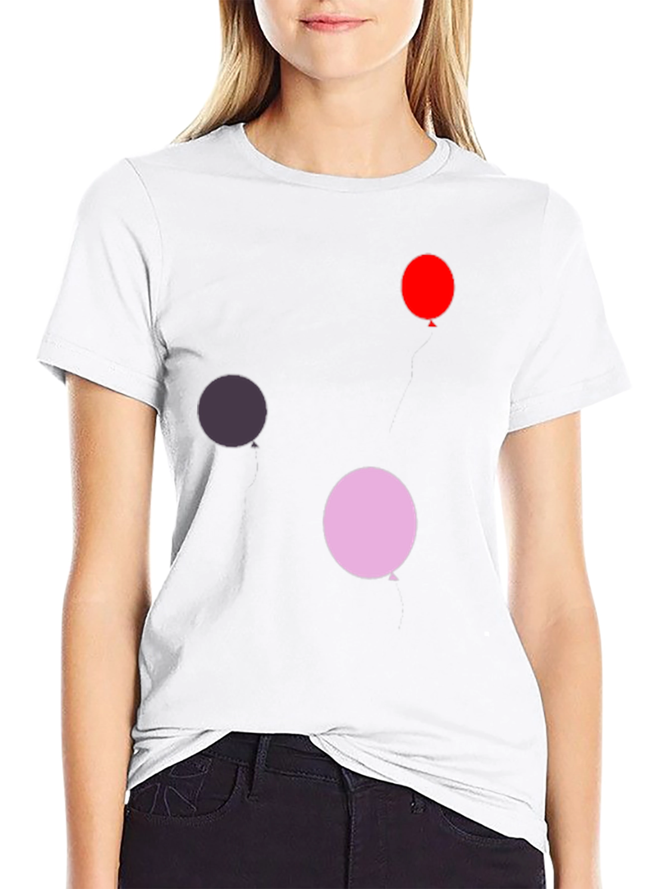 Balloon Print Black T-Shirt