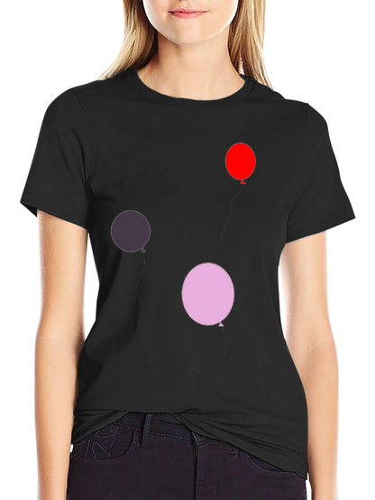 Balloon Print Black T-Shirt