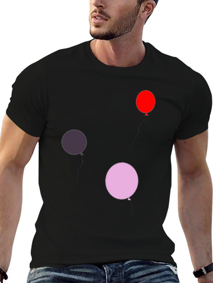 Balloon Print Black T-Shirt