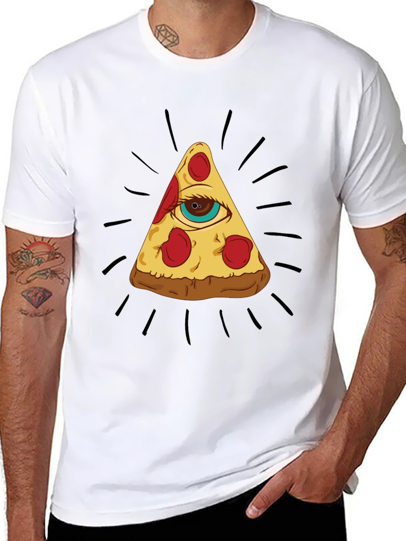 Pizza Eye T-Shirt - Illuminati Foodie Tee