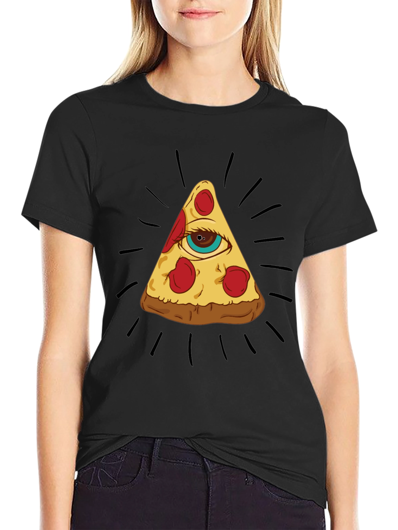 Pizza Eye T-Shirt - Illuminati Foodie Tee