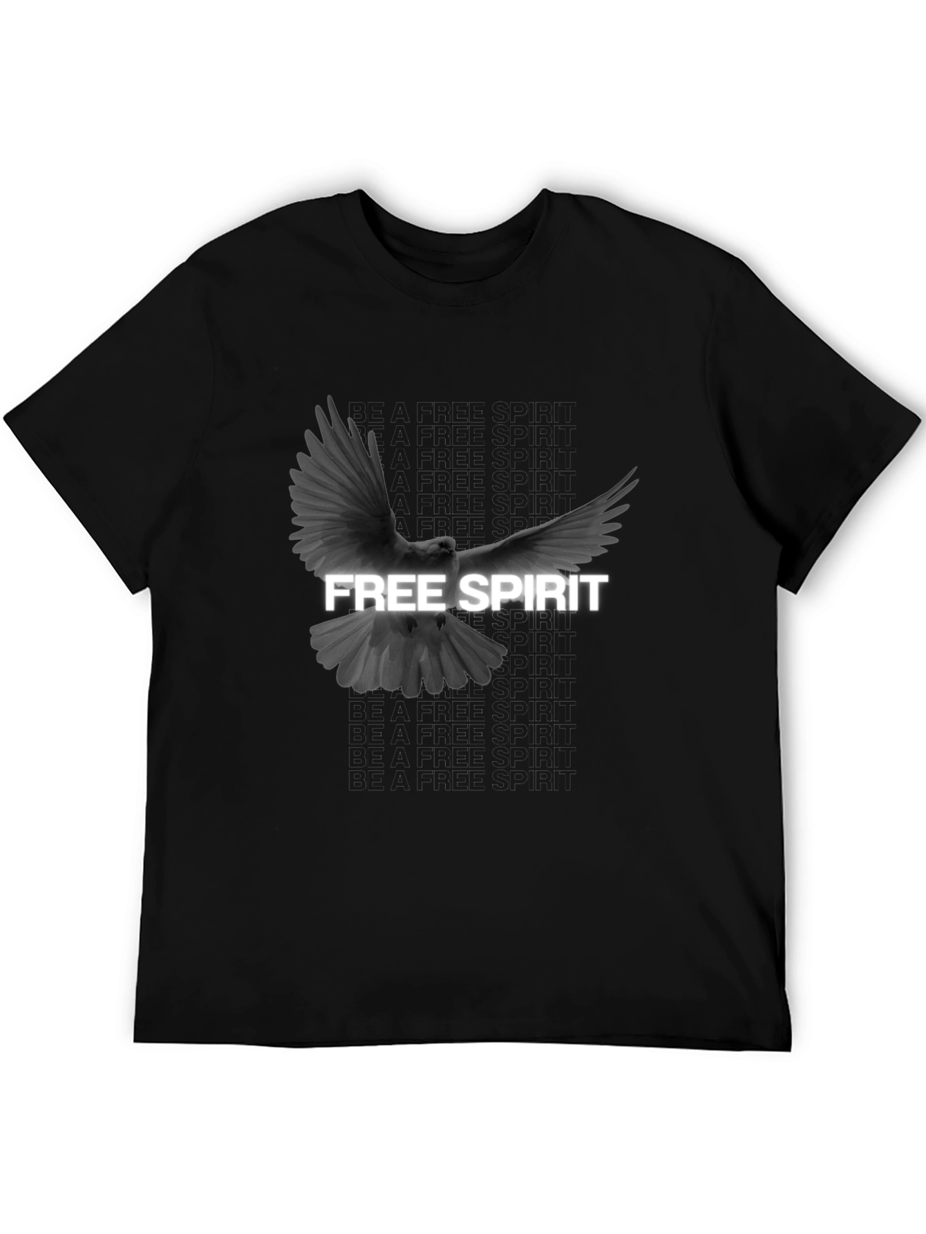 Free Spirit Dove Graphic T-Shirt - Black