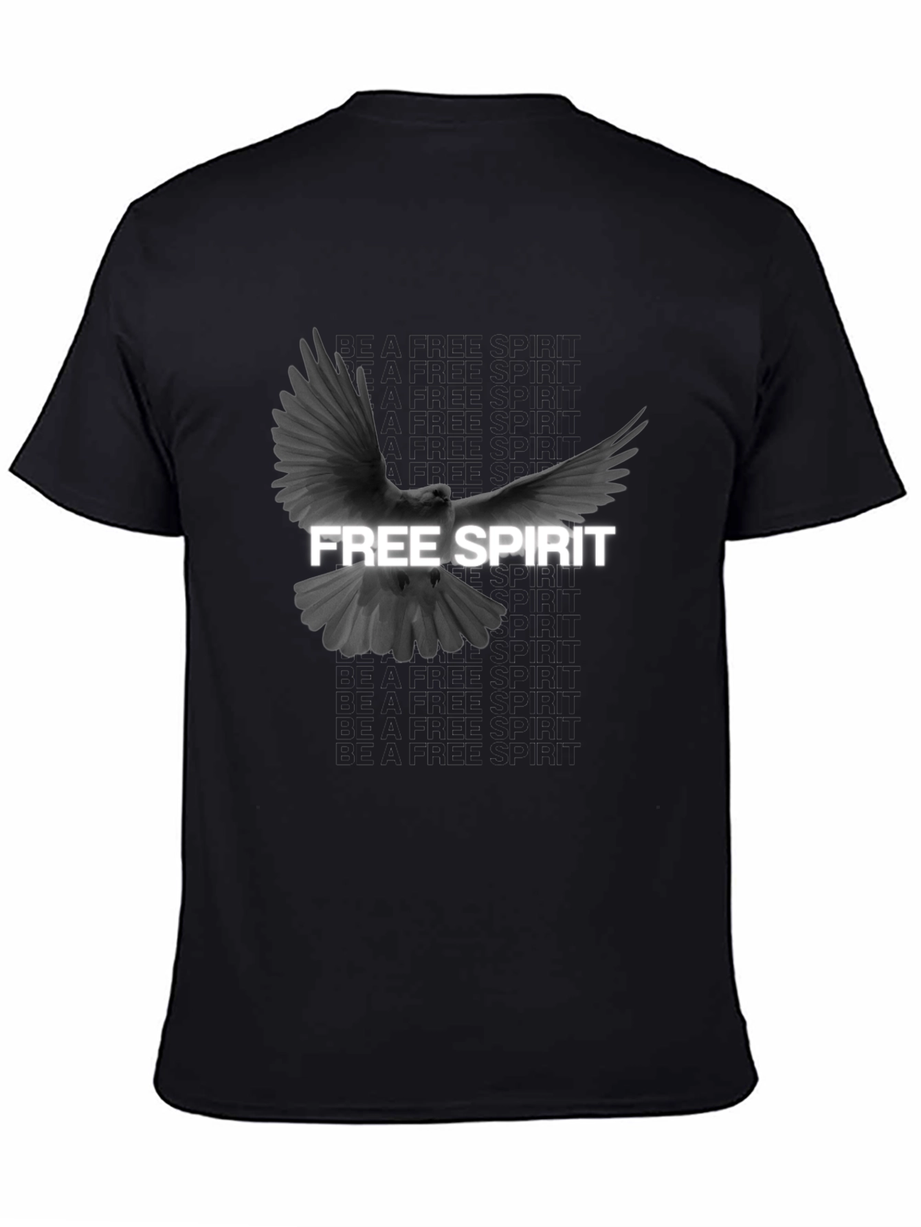Free Spirit Dove Graphic T-Shirt - Black