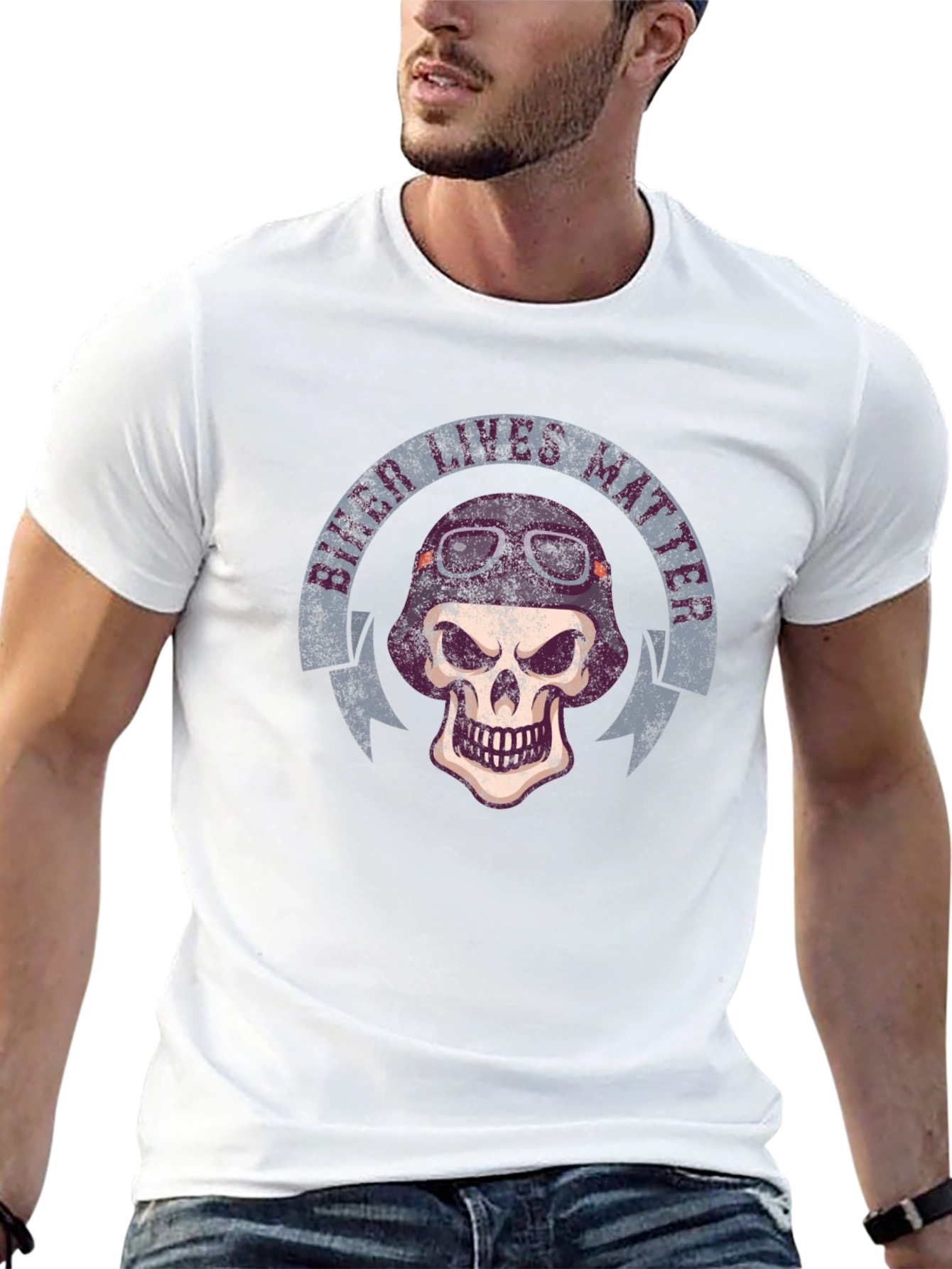 Biker Lives Matter Skull T-Shirt