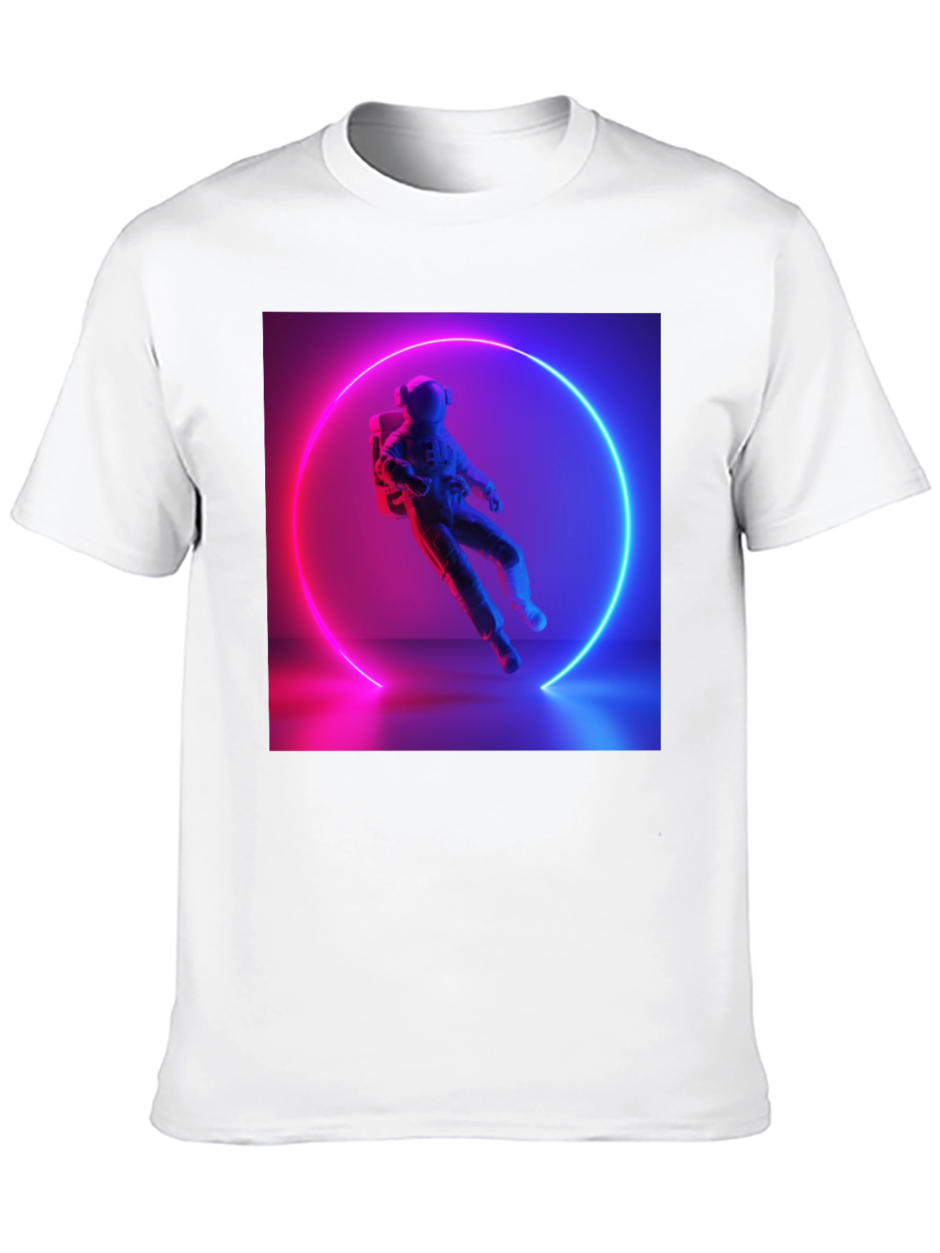 Neon Astronaut Graphic Tee - Black Cotton Blend