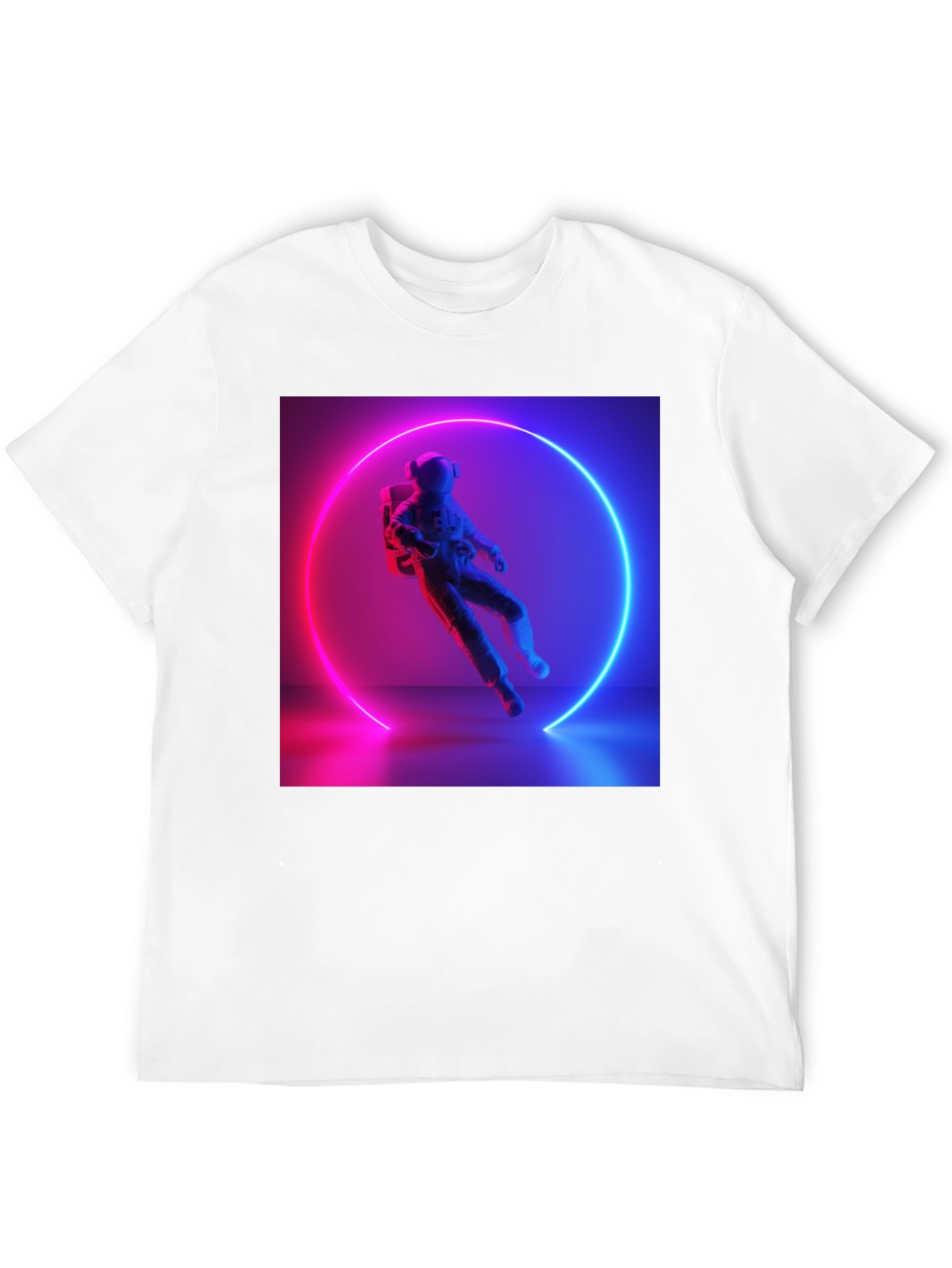 Neon Astronaut Graphic Tee - Black Cotton Blend