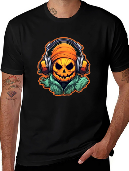 Halloween Pumpkin DJ T-Shirt - Music Lover Tee