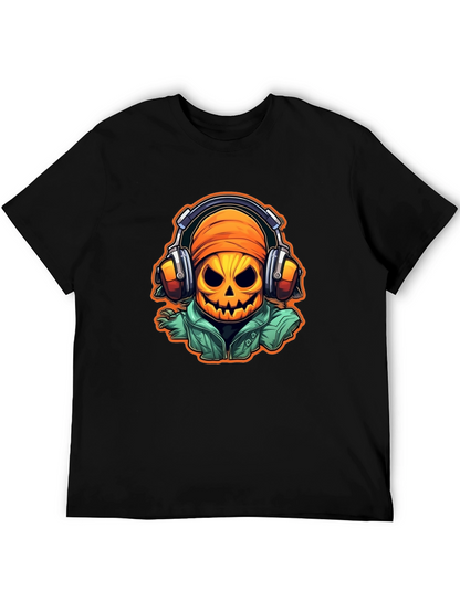 Halloween Pumpkin DJ T-Shirt - Music Lover Tee