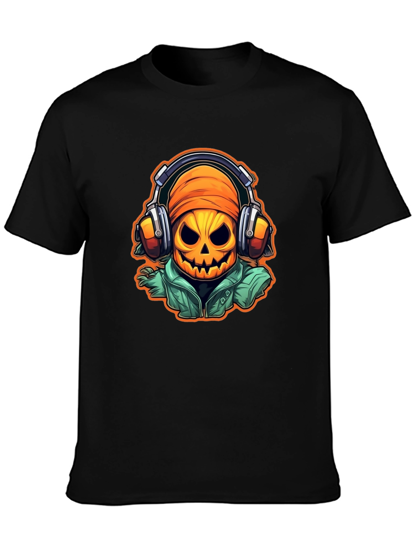 Halloween Pumpkin DJ T-Shirt - Music Lover Tee