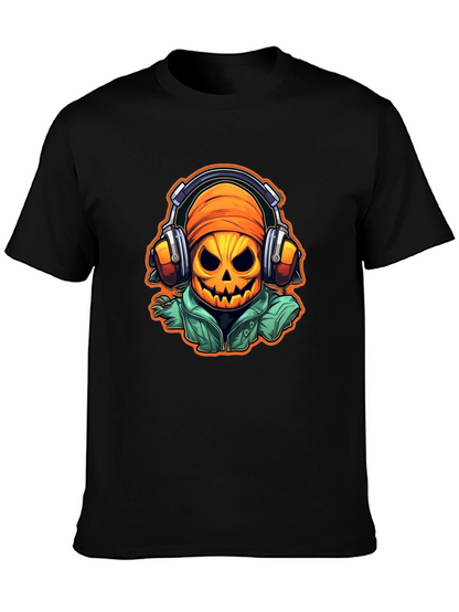 Halloween Pumpkin DJ T-Shirt - Music Lover Tee