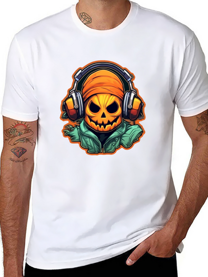 Halloween Pumpkin DJ T-Shirt - Music Lover Tee