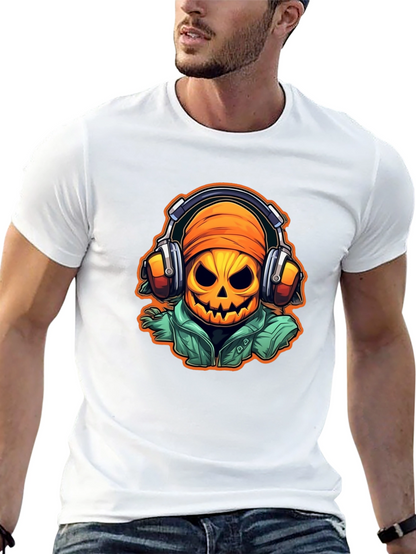 Halloween Pumpkin DJ T-Shirt - Music Lover Tee