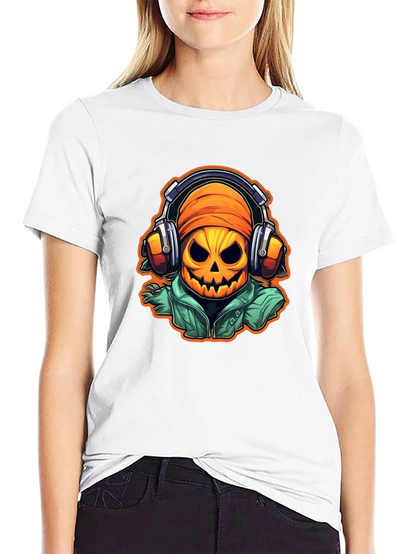 Halloween Pumpkin DJ T-Shirt - Music Lover Tee