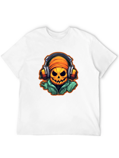 Halloween Pumpkin DJ T-Shirt - Music Lover Tee