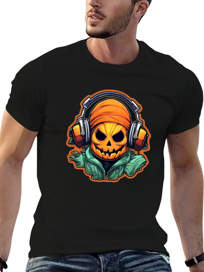 Halloween Pumpkin DJ T-Shirt - Music Lover Tee