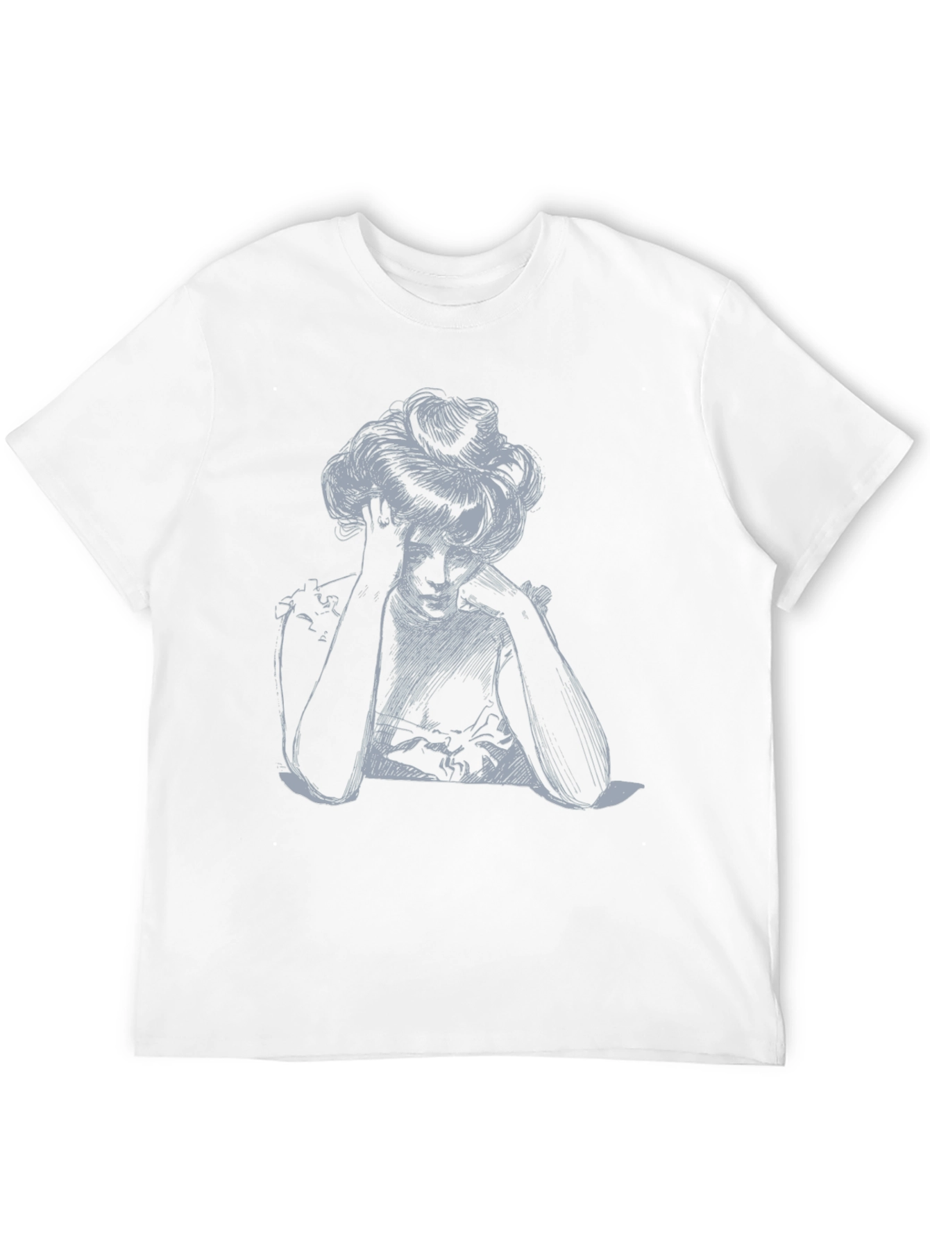 Elegant Sketch Tee - Artistic Design Black