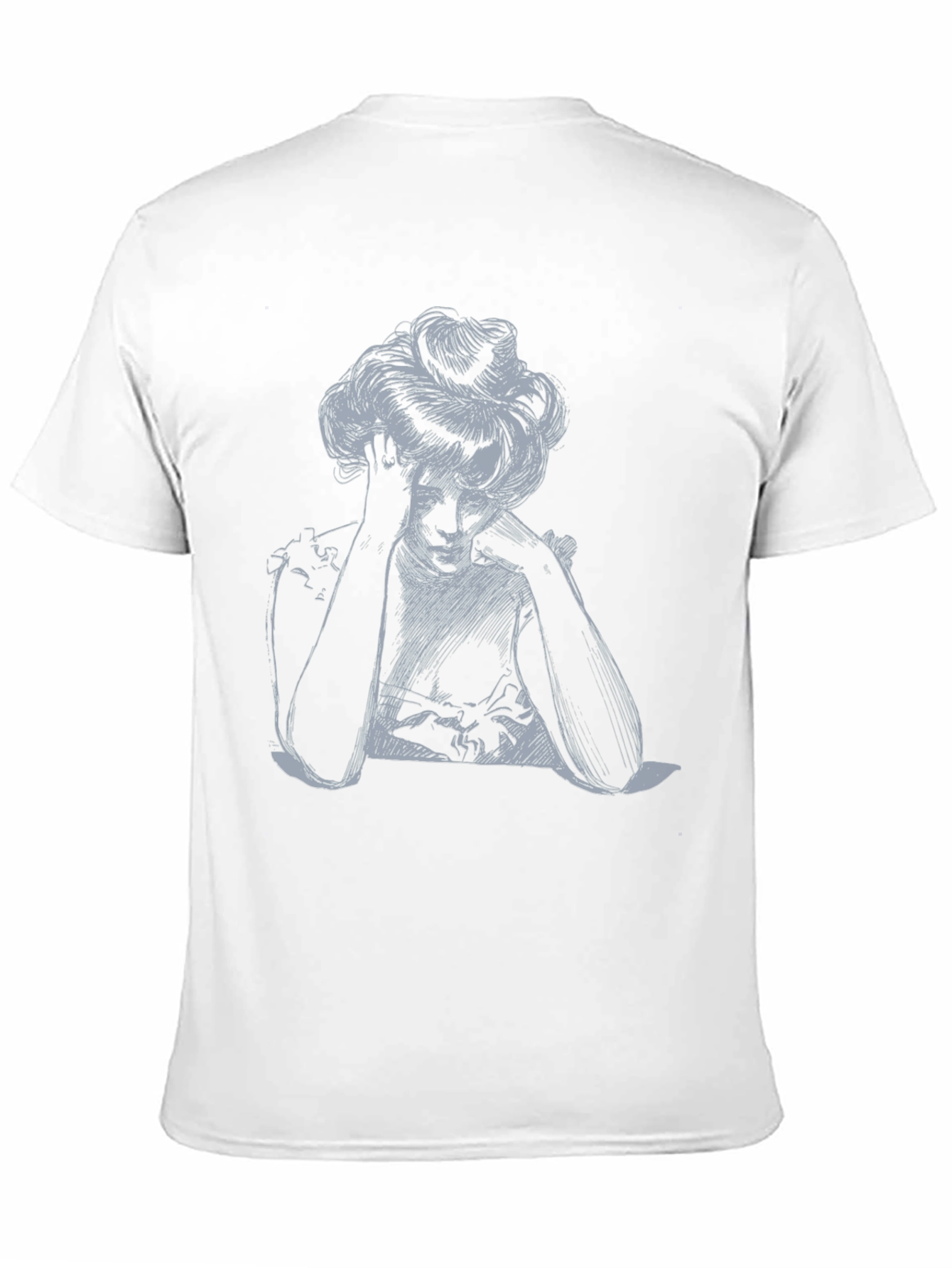 Elegant Sketch Tee - Artistic Design Black