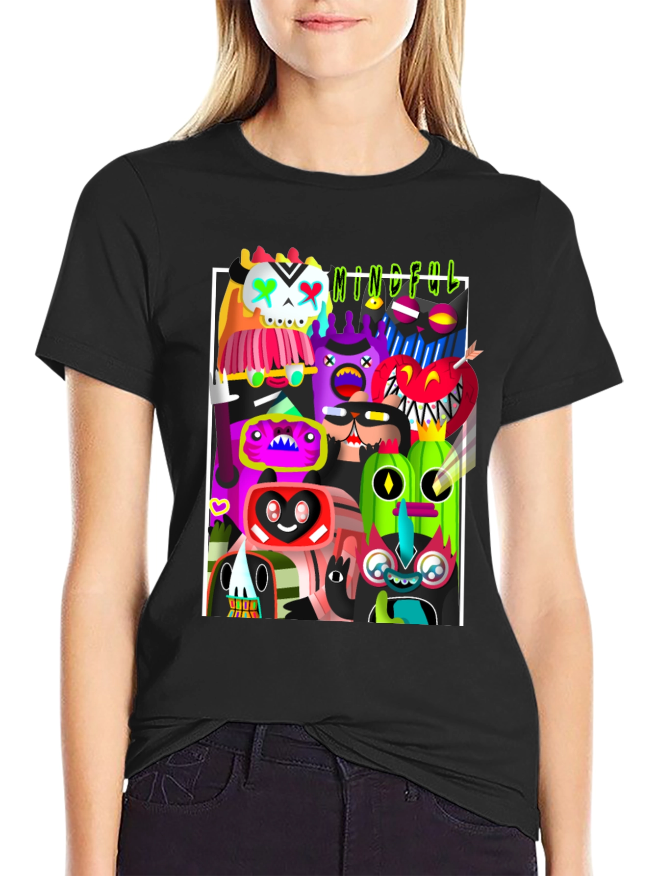 Mindful Monsters Graphic Print T-Shirt