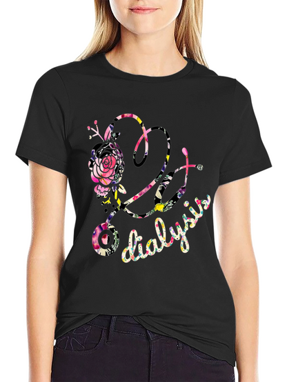 Floral Dialysis Tee - Stylish Medical Support