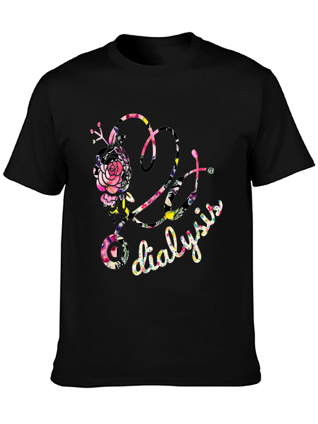 Floral Dialysis Tee - Stylish Medical Support