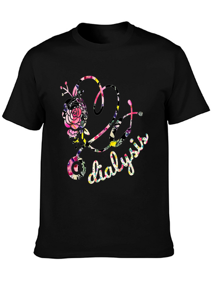 Floral Dialysis Tee - Stylish Medical Support