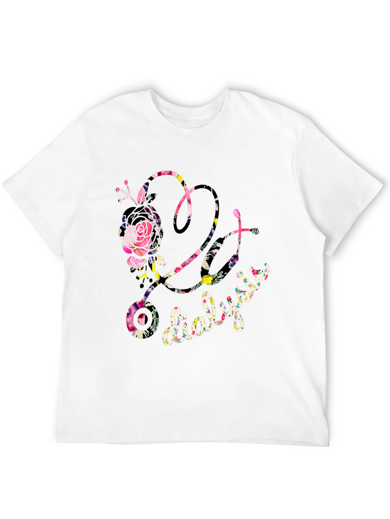 Floral Dialysis Tee - Stylish Medical Support