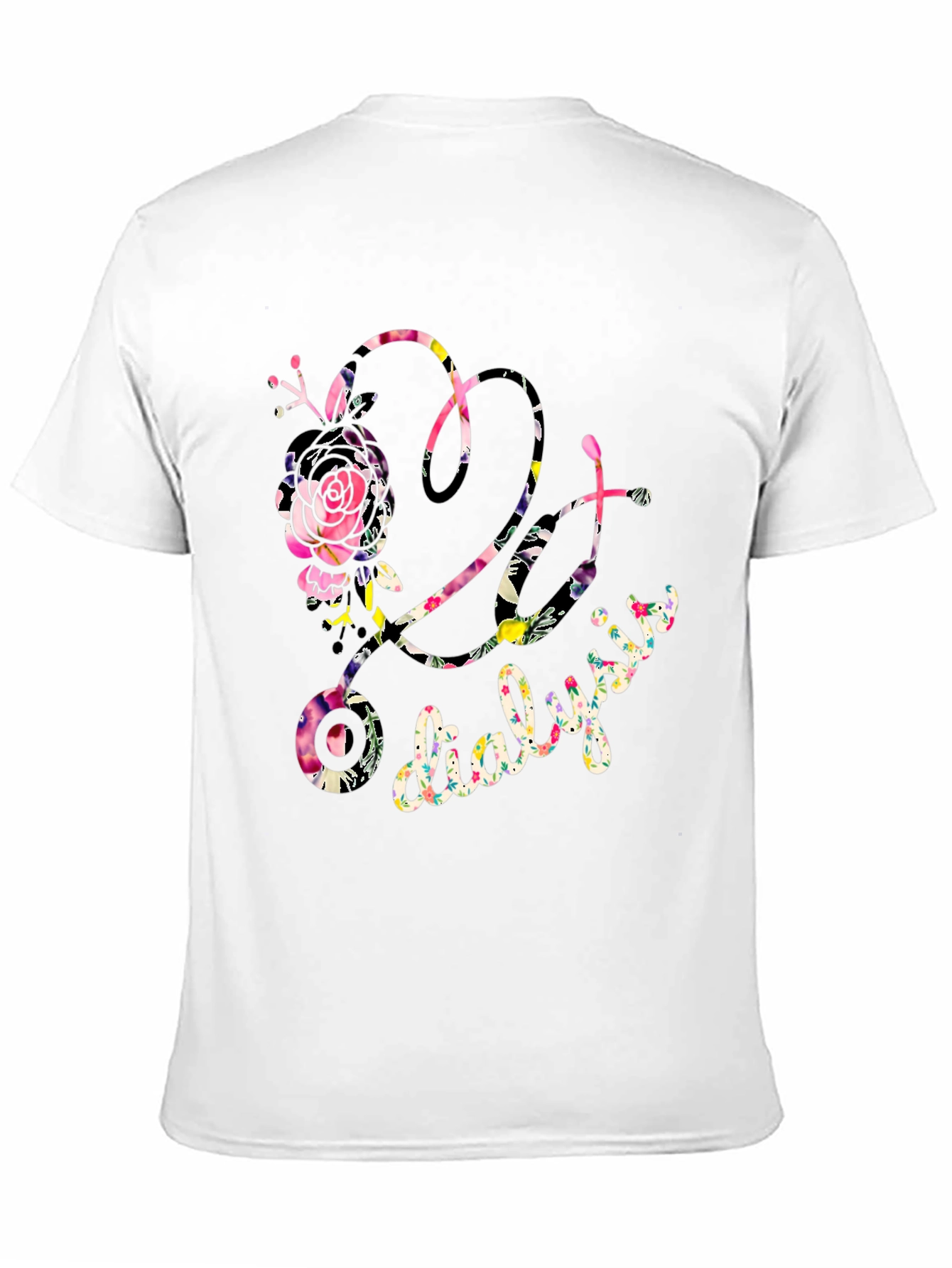 Floral Dialysis Tee - Stylish Medical Support