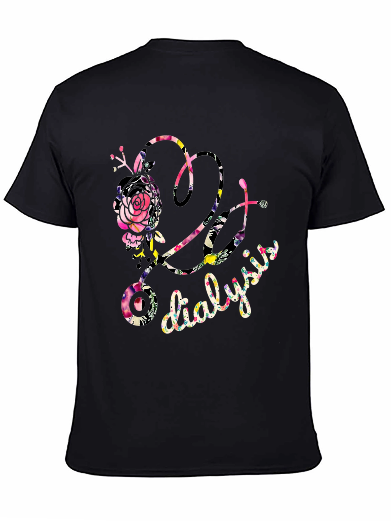 Floral Dialysis Tee - Stylish Medical Support