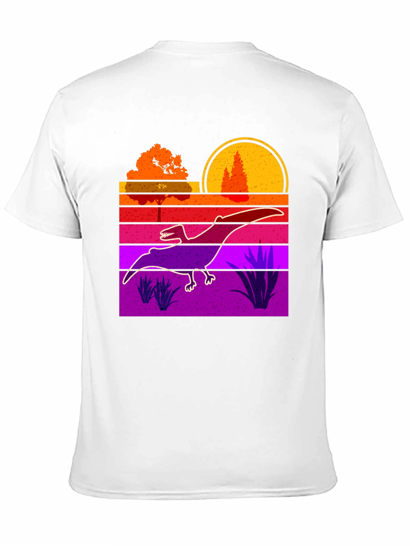 Retro Dinosaur Sunset Graphic Tee