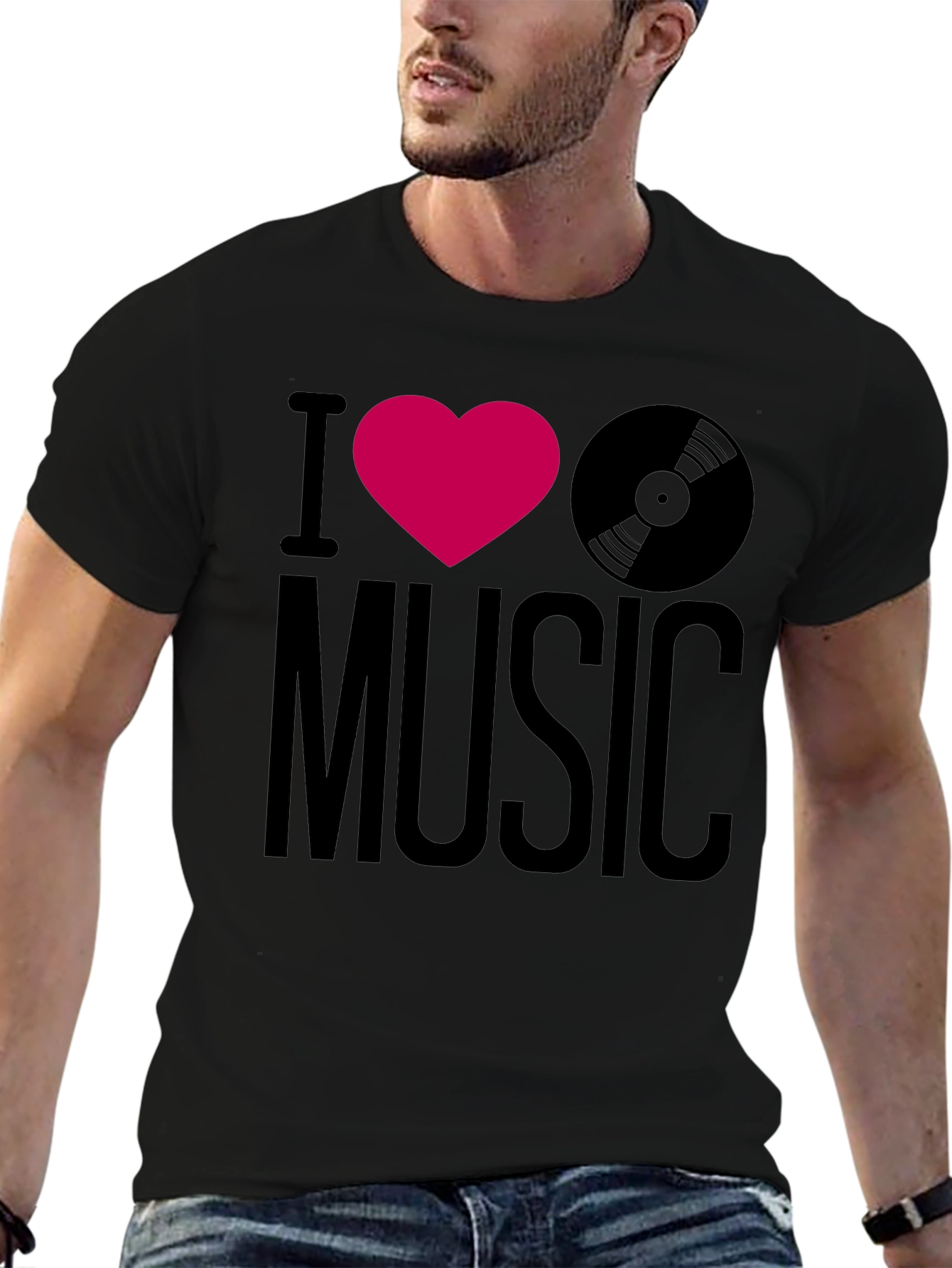 I Heart Music Graphic Tee - Black T-Shirt