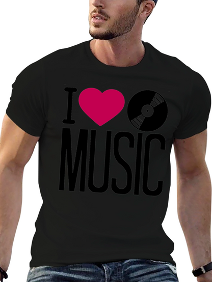 I Heart Music Graphic Tee - Black T-Shirt