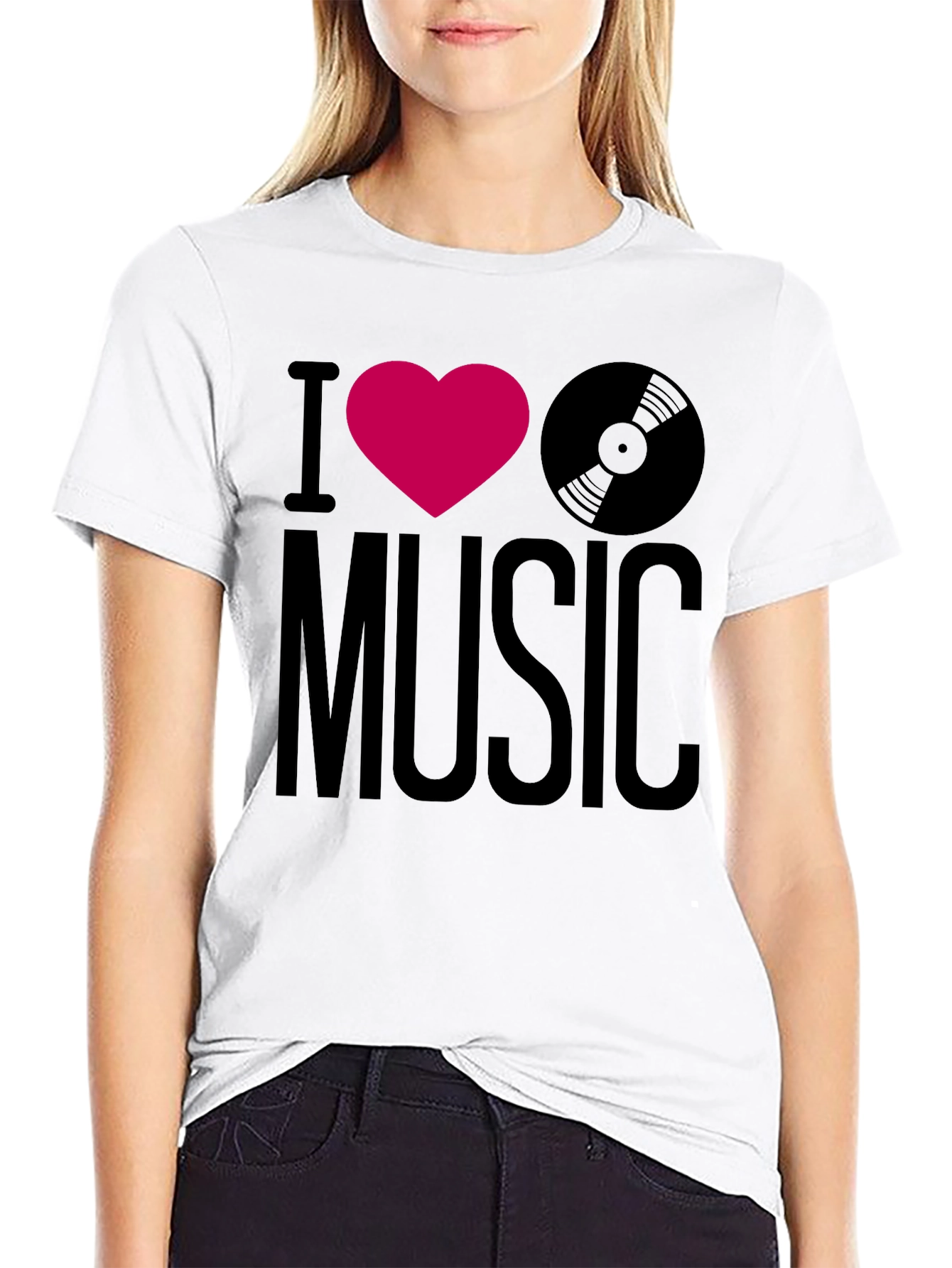 I Heart Music Graphic Tee - Black T-Shirt