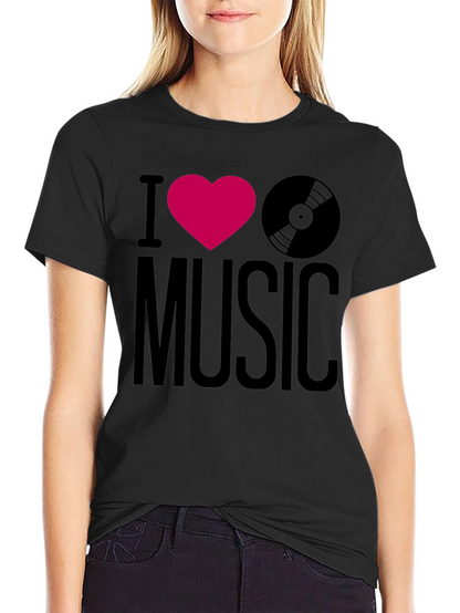I Heart Music Graphic Tee - Black T-Shirt